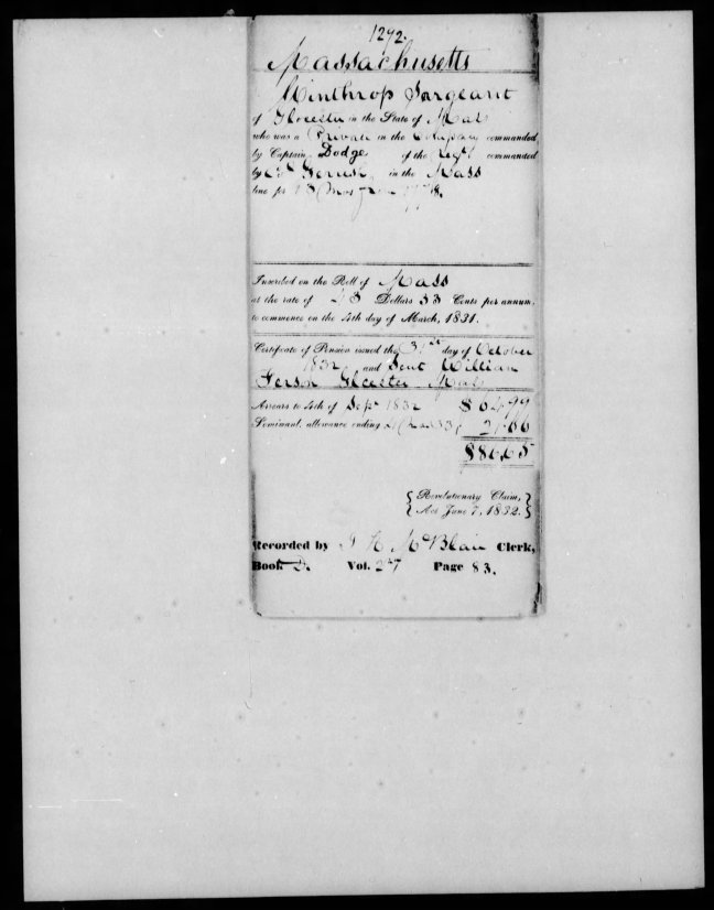 fold3 page_2 winthrop sargent revolutionary war pension and bountyland warrant application files-1