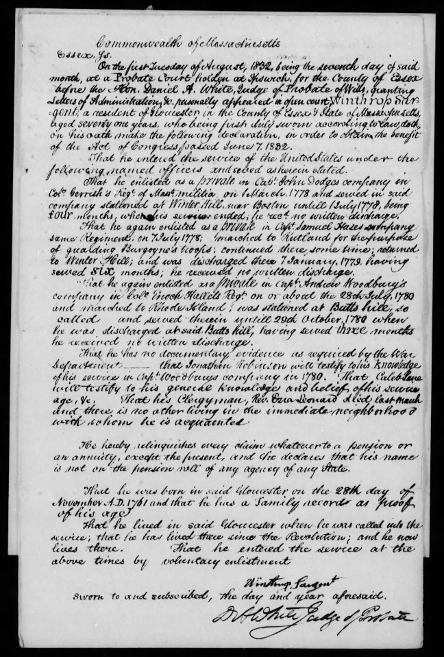 fold3 page_6 winthrop sargent revolutionary war pension and bountyland warrant application files-1