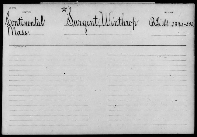 fold3 pg 1 winthrop sargent revolutionary war pension bountyland warrant application files