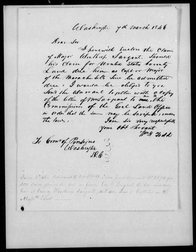 fold3 pg 5 winthrop sargent revolutionary war pension bountyland warrant application files