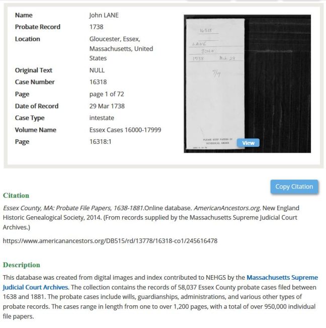 pg 0 john lane source 16318 essex county, ma, probate file papers 1738