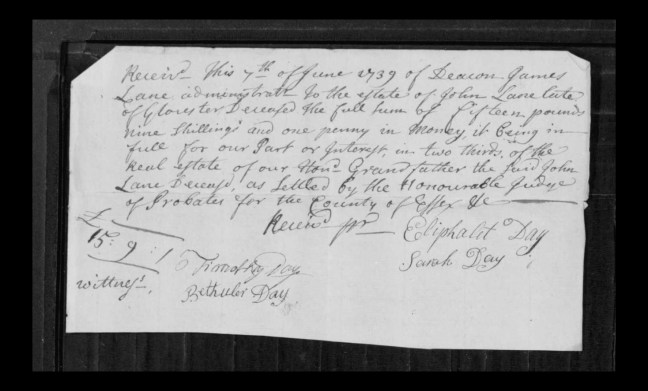pg 2 john lane 16318 essex county, ma, probate file papers 1738