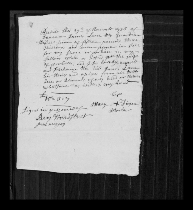 pg 22 john lane 16318 essex county, ma, probate file papers 1738