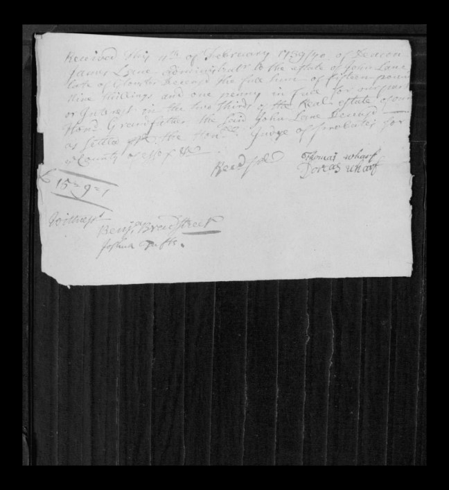 pg 27 john lane 16318 essex county, ma, probate file papers 1738
