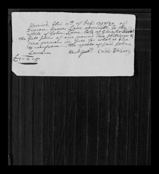 pg 29 john lane 16318 essex county, ma, probate file papers 1738