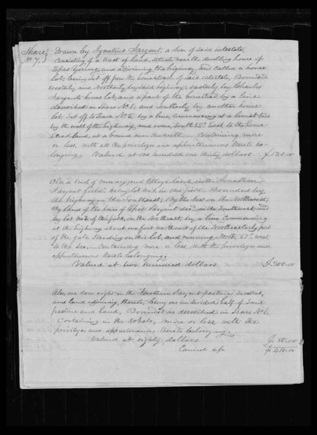 pg 46 winthrop sargent essex county, ma, 24714 probate file papers 1839