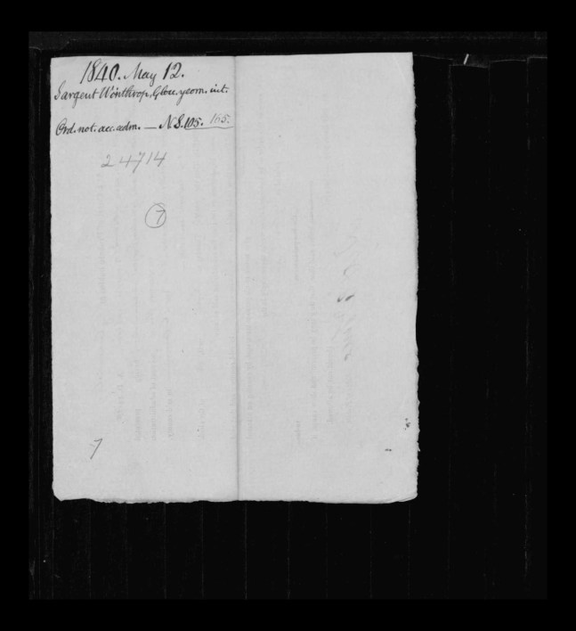 pg 9 winthrop sargent essex county, ma, 24714 probate file papers 1839